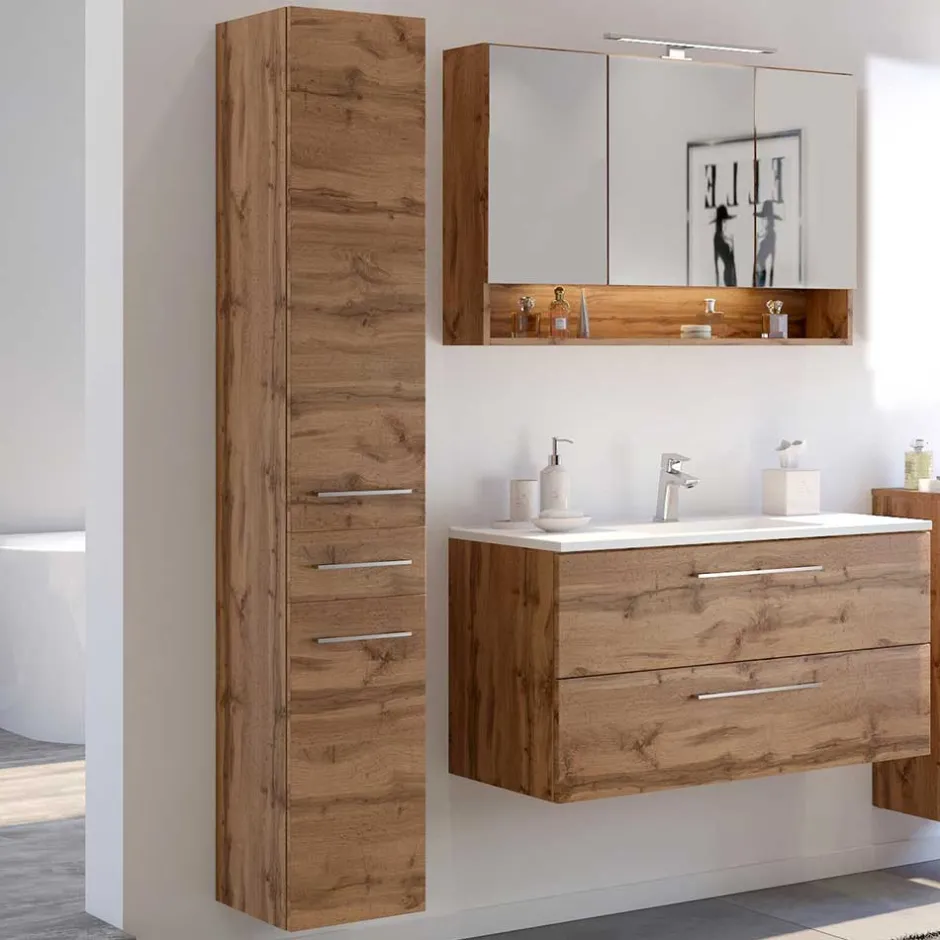 Elegante Badmöbel Kombination - Lemnas (dreiteilig)^Wohnen Discount