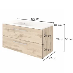 Elegante Badmöbel Kombination - Lemnas (dreiteilig)^Wohnen Discount