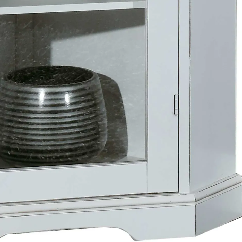 Wohnen Elegante Eckvitrine im Vintage Landhaus Look - Zarinas