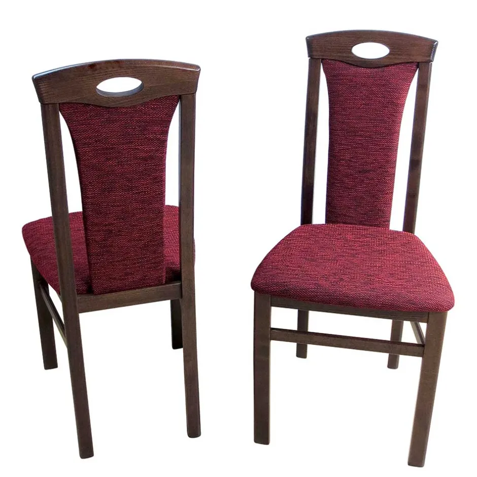 Wohnen Elegante Esszimmer Stühle in Rot Nelly & Nussbaum (2er Set)