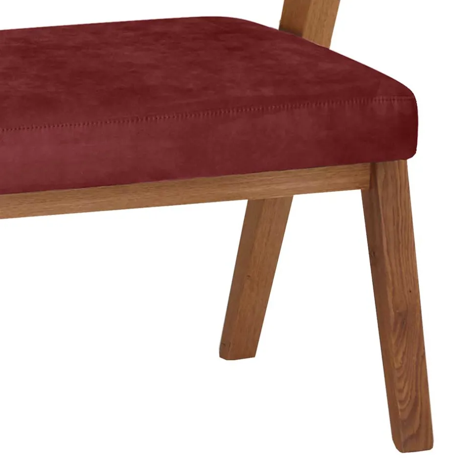 Elegante Esszimmer-Bank in Rot & Wildeiche - Ovenciana^Wohnen Discount