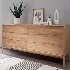 Elegante Kommode aus Wildeiche Bianco geölt - Lamia^Wohnen Discount