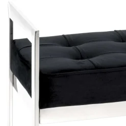 Wohnen Elegante Sitzbank in Schwarz Samt - Moda