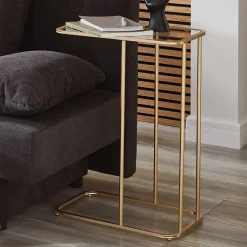 Eleganter Anstelltisch mit klarer Glasplatte - Finnca^Wohnen