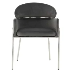 Wohnen Eleganter Armlehnstuhl in Grau & Silber - Ecolosia