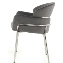 Wohnen Eleganter Armlehnstuhl in Grau & Silber - Ecolosia