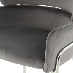Wohnen Eleganter Armlehnstuhl in Grau & Silber - Ecolosia