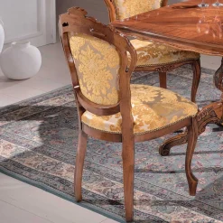 Wohnen Eleganter Barock Polsterstuhl Magari in Gold Beige