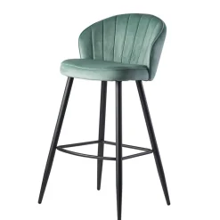 Wohnen Eleganter Barstuhl in Mintgrün Samt - Bennet
