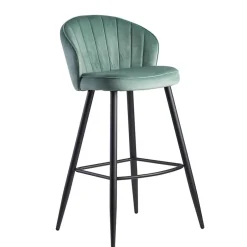 Wohnen Eleganter Barstuhl in Mintgrün Samt - Bennet