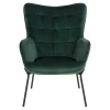 Eleganter Einzelsessel in Dunkelgrün Samt - Volcanu^Wohnen Online