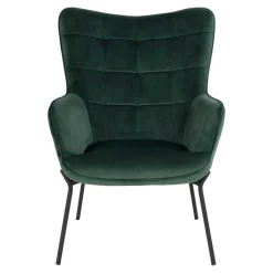 Eleganter Einzelsessel in Dunkelgrün Samt - Volcanu^Wohnen Online