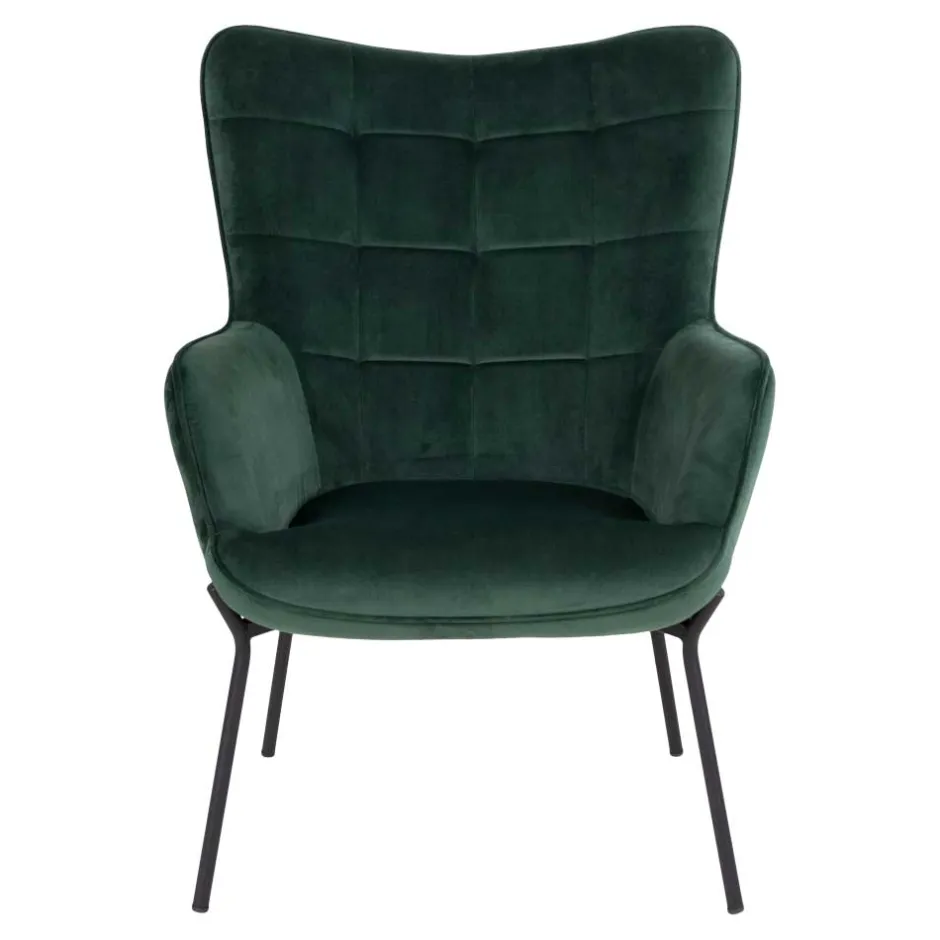Eleganter Einzelsessel in Dunkelgrün Samt - Volcanu^Wohnen Online