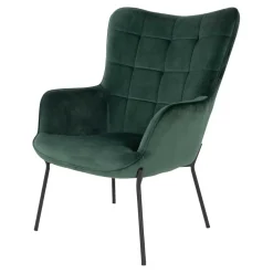 Eleganter Einzelsessel in Dunkelgrün Samt - Volcanu^Wohnen Online