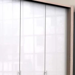 Wohnen Eleganter Kleiderschrank in Weiß Glasbeschichtung - Bosays