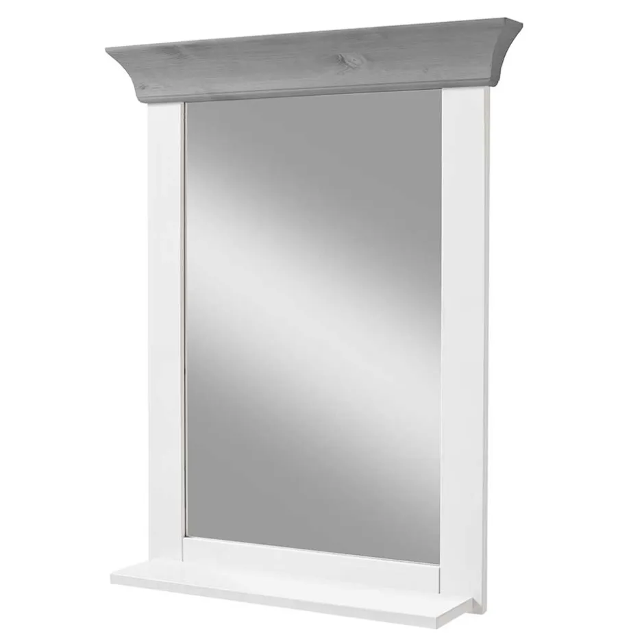 Eleganter Landhaus Spiegel in Weiß & Grau - Mirandesca^Wohnen Outlet