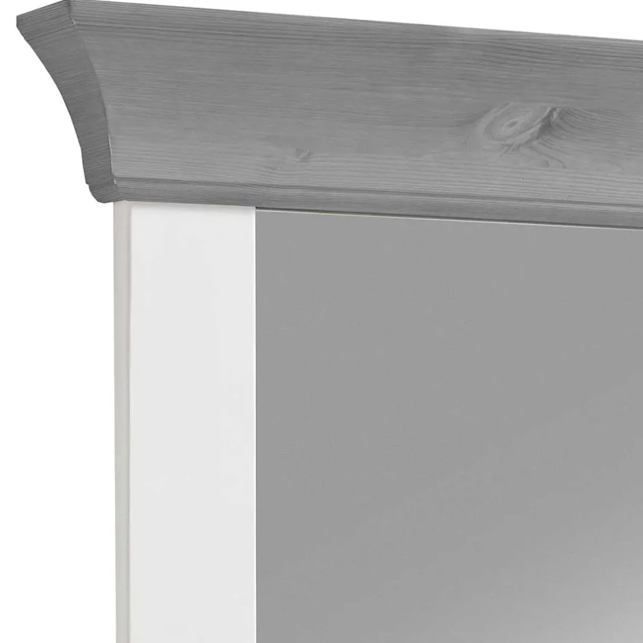 Eleganter Landhaus Spiegel in Weiß & Grau - Mirandesca^Wohnen Outlet