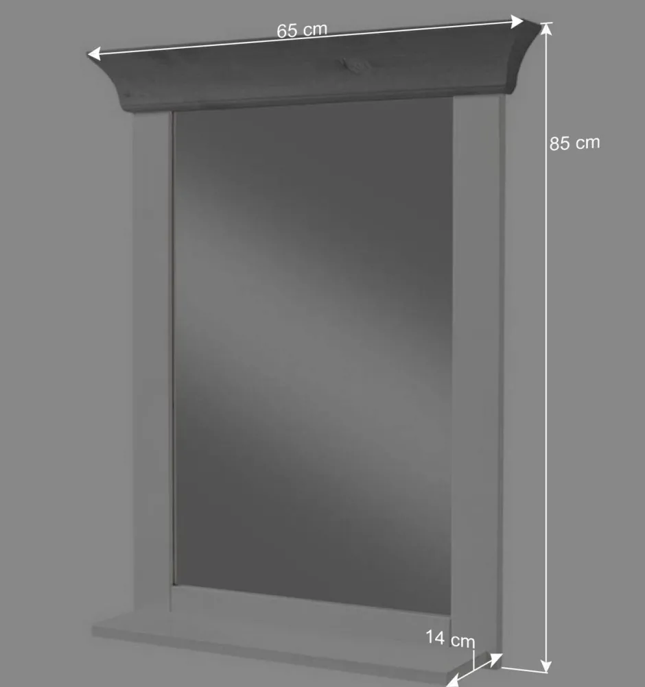 Eleganter Landhaus Spiegel in Weiß & Grau - Mirandesca^Wohnen Outlet