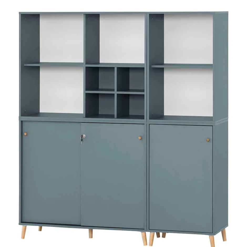 Eleganter Office Schrank in Petrol Blau - Baiamare^Wohnen Hot