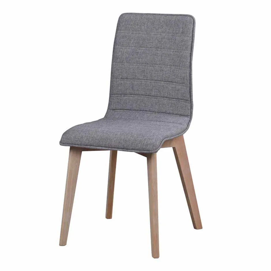 Wohnen Eleganter Polsterstuhl in Grau - Mali (2er Set)