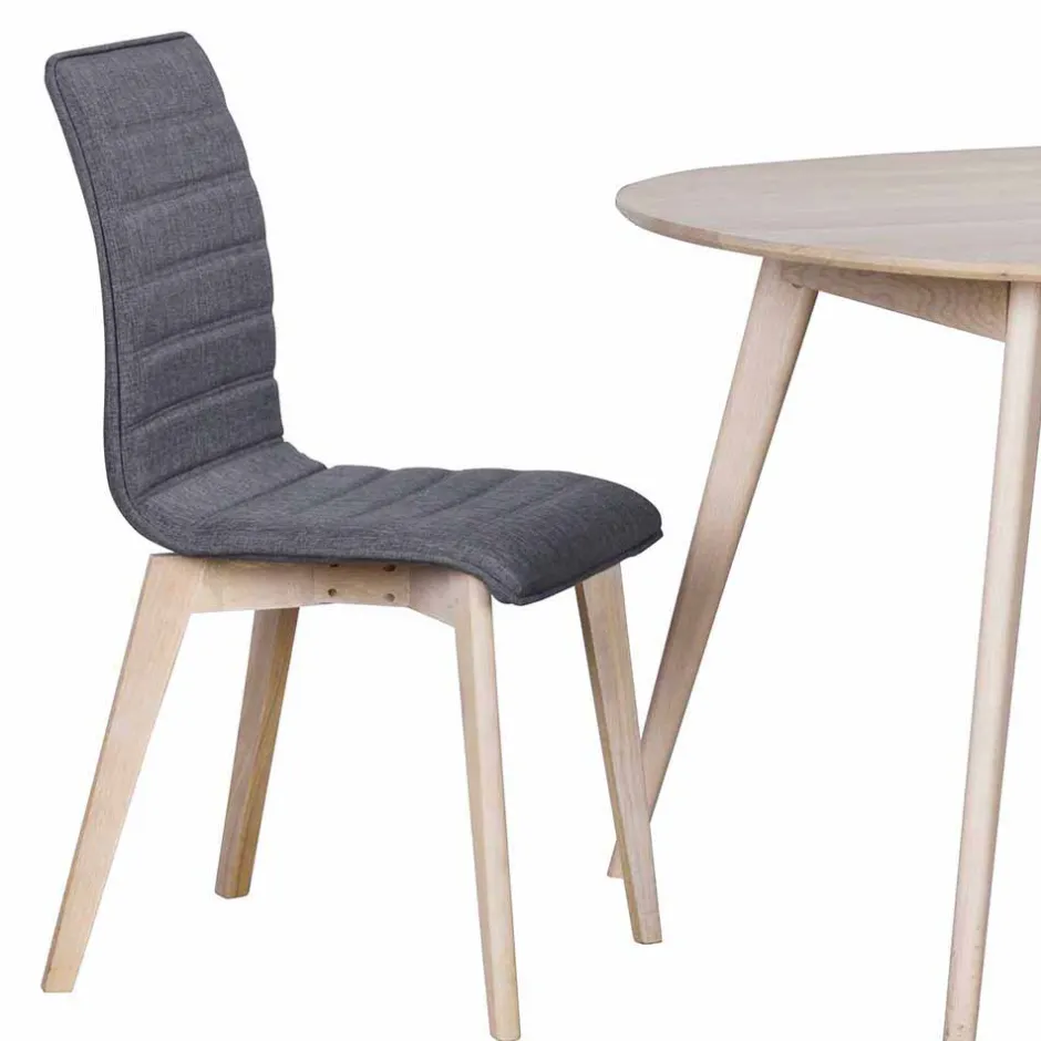 Wohnen Eleganter Polsterstuhl in Grau - Mali (2er Set)