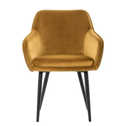 Wohnen Eleganter Retro Armlehnstuhl mit gelbem Samt - Mariell