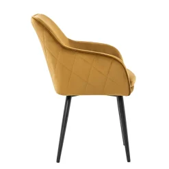 Wohnen Eleganter Retro Armlehnstuhl mit gelbem Samt - Mariell