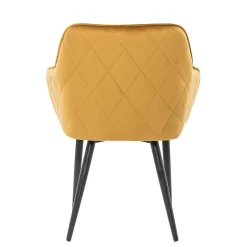 Wohnen Eleganter Retro Armlehnstuhl mit gelbem Samt - Mariell