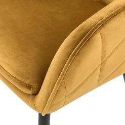 Wohnen Eleganter Retro Armlehnstuhl mit gelbem Samt - Mariell