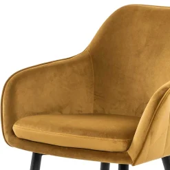 Wohnen Eleganter Retro Armlehnstuhl mit gelbem Samt - Mariell