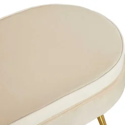 Eleganter Retro Style Hocker in Beige & Gold - Lugano^Wohnen Hot