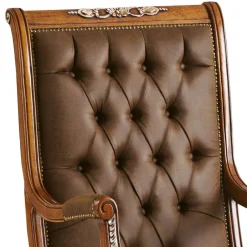 Wohnen Eleganter Schreibtischsessel in Braun mit Silber - Zaisan