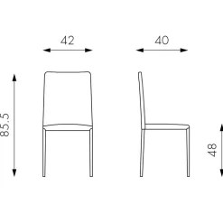 Wohnen Eleganter Stuhl Giant aus Kunstleder (4er Set)