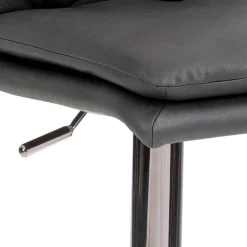 Wohnen Eleganter Tresenstuhl in Dunkelgrau & Chrom - Fregato