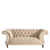 Elegantes Barocksofa in Beige Samtvelours - Hihat^Wohnen Sale