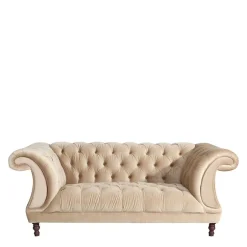 Elegantes Barocksofa in Beige Samtvelours - Hihat^Wohnen Sale