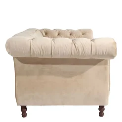Elegantes Barocksofa in Beige Samtvelours - Hihat^Wohnen Sale