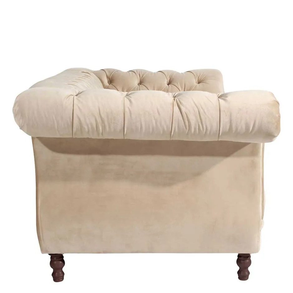 Elegantes Barocksofa in Beige Samtvelours - Hihat^Wohnen Sale