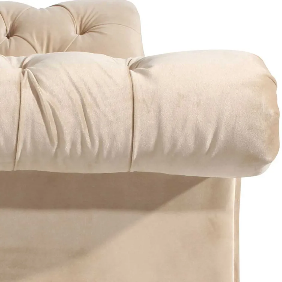 Elegantes Barocksofa in Beige Samtvelours - Hihat^Wohnen Sale