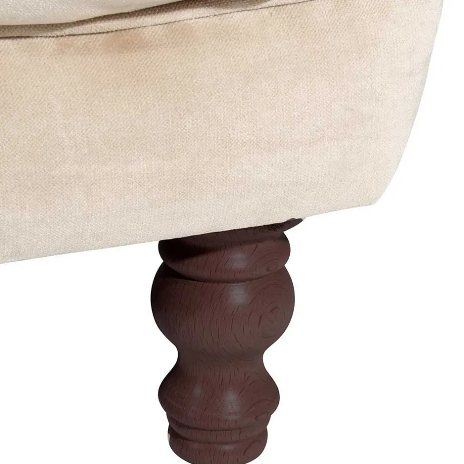 Elegantes Barocksofa in Beige Samtvelours - Hihat^Wohnen Sale