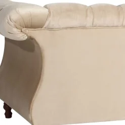 Elegantes Barocksofa in Beige Samtvelours - Hihat^Wohnen Sale