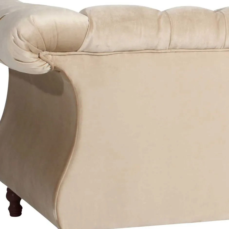 Elegantes Barocksofa in Beige Samtvelours - Hihat^Wohnen Sale