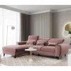 Elegantes Ecksofa in Rosenholz Velours - Malvarion^Wohnen Best