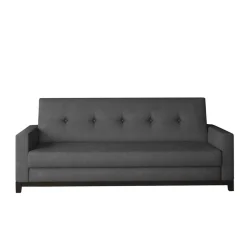 Elegantes Klappsofa in Dunkelgrau Samt - Triumph^Wohnen Outlet
