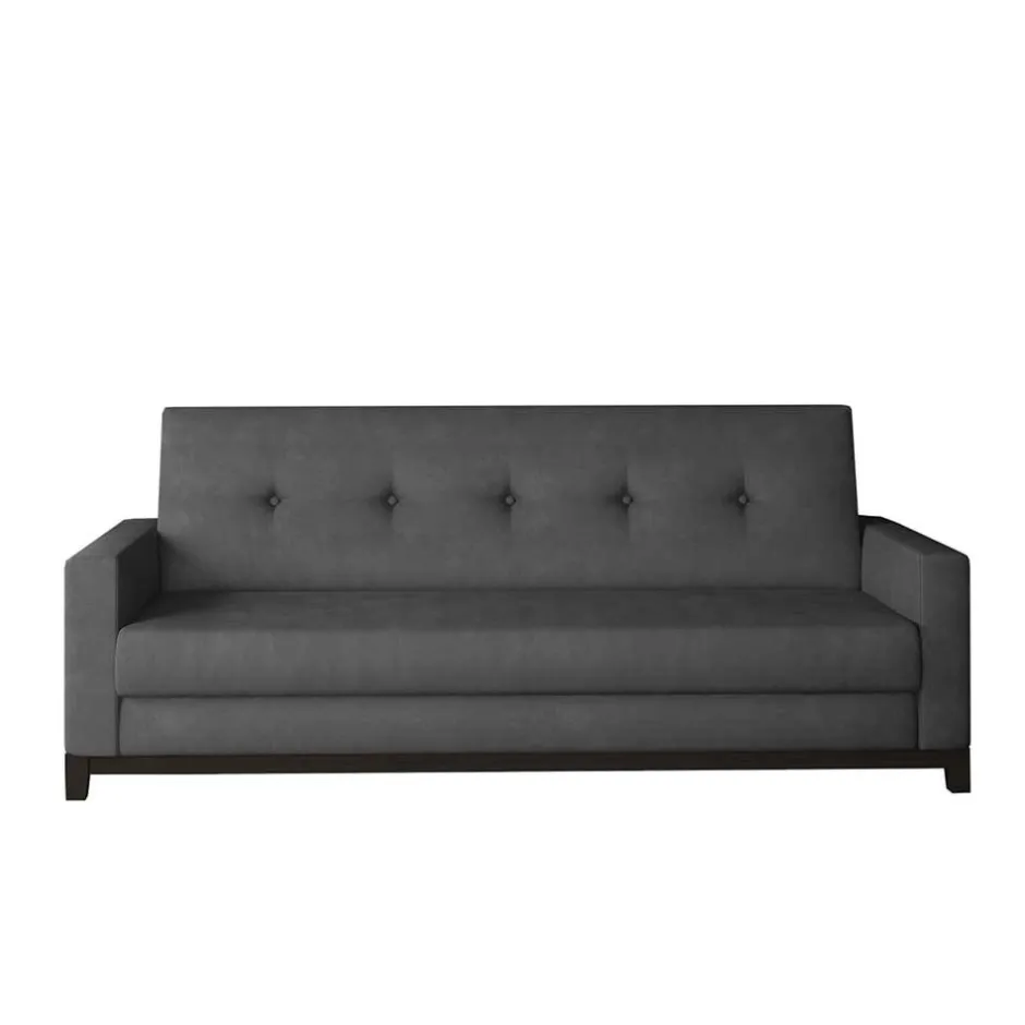 Elegantes Klappsofa in Dunkelgrau Samt - Triumph^Wohnen Outlet