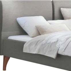 Elegantes Polsterbett in Grau und Kernbuche - Silka^Wohnen Sale