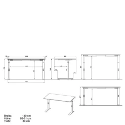 Elektrisch höhenverstellbarer Schreibtisch in Weiß - Sparkle^Wohnen Hot