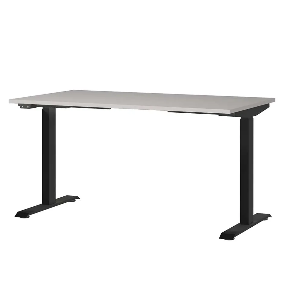 Wohnen Elektrisch verstellbarer Officetisch in Hellgrau - Clemeta