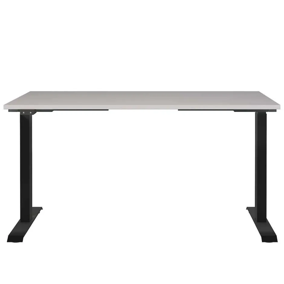Wohnen Elektrisch verstellbarer Officetisch in Hellgrau - Clemeta