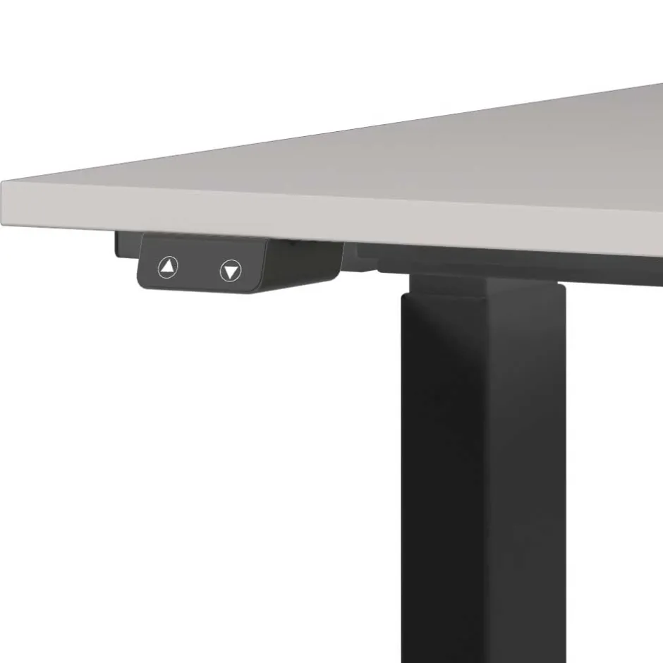 Wohnen Elektrisch verstellbarer Officetisch in Hellgrau - Clemeta